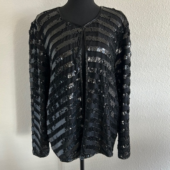 Jackets & Blazers - Vintage Black Beaded Formal Jacket